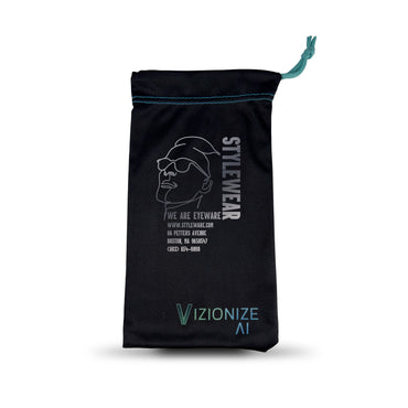 VIZIONIZE AI™ Imprinted Microfiber Drawstring Pouches ( Metallic Ink )