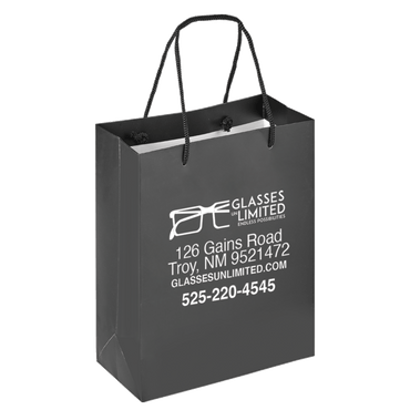 Boutique Imprinted Shopping Bags Black - Laminated (Large) [Min. Order Qty: 500 Bags]