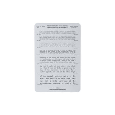 Standard Reading Test Card